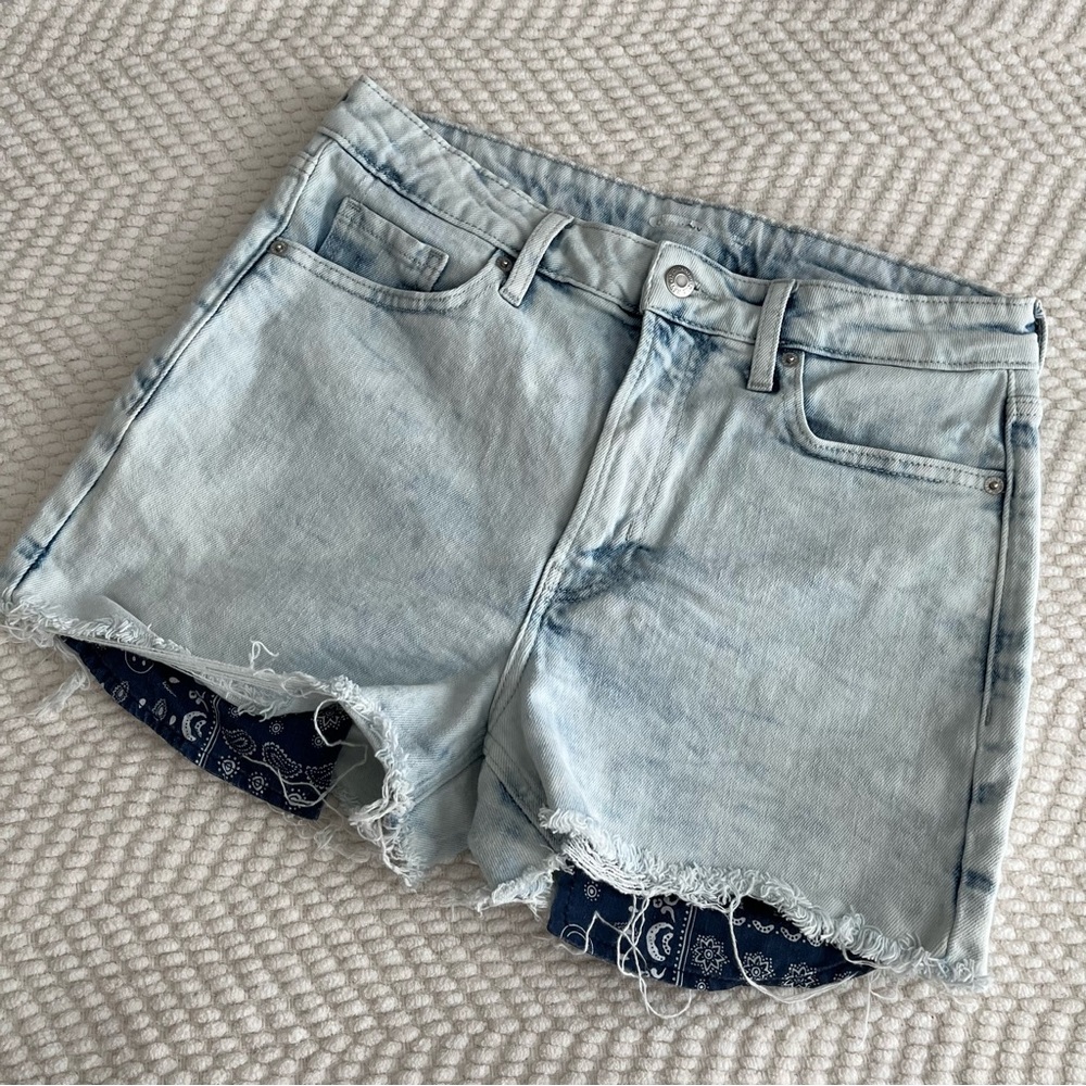 Old Navy Blue Jean Shorts Distressed High-Waisted